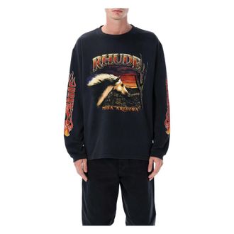 Rhude Sweatshirts, male, Black, M, Mesa Stallion L/S Tee