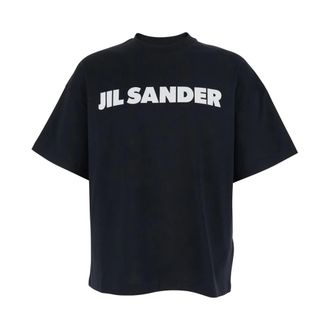 Jil Sander T-Shirts, male, Black, Size: M Logo T-Shirt