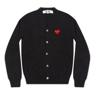 Comme Des Garçons Cardigan Red Emblem Black AZ-N008-051-1