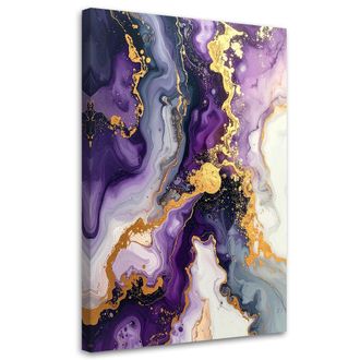 Feeby Cuadro En Lienzo Abstracci&oacute;n Glamour En M&aacute;rmol Violeta 70x100