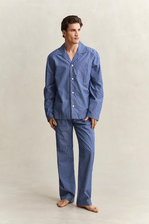 GANT Men Striped Poplin Pajama Set (XXL) DEEP COBALT