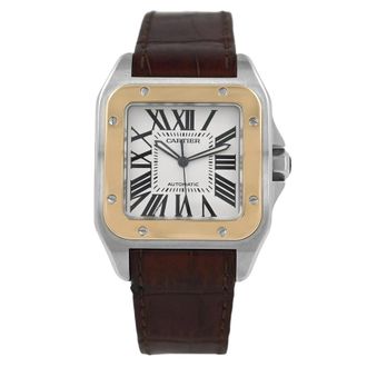 Cartier Pre-owned Cartier Santos 100 Silver Dial Mens Watch W20072X7