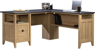 Sauder August Hill L Desk, Dover Oak finish