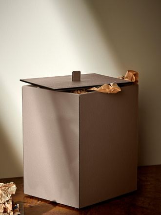 Giobagnara Walter Leather Wastepaper Bin