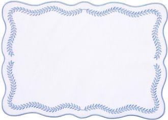 Vietri Tessuti Set of 4 White Rectangular White Placemats with Blue Ivy Embroidery at Nordstrom
