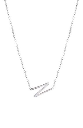 Alex and Ani Silver Elongated Initial Pendant Necklace in Silver - N at Nordstrom