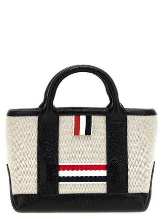 ショルダーバッグ・ポシェット THOM BROWNE CANVAS SHOULDER BAG WITH TRICOLOUR DIAGONAL BAND Thom Browne RWB-tag Canvas Shoulder Bag | Neutrals | FARFETCH TH