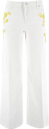 Ermanno Scervino Dames, Broeken, Wit, Maat: 2XS Katoen