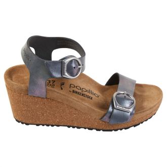Papillio Womens Soley Ring-Buckle Wedge Heel - Narrow/medium In Metallic Black
