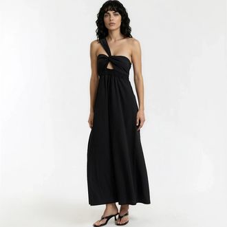 La Redoute Collections Strapless lange jurk met asymmetrische band