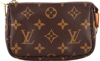 Louis Vuitton Brown Monogram Canvas Pochette Accessoires Mini (Authentic Pre-Loved)