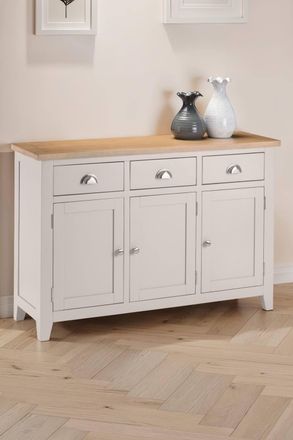Julian Bowen Richmond 3 Door 3 Drawer Sideboard in Light Grey