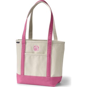 Lands End Lands End Canvas Open Top Tote Bag Regular & Long Handle Carry All - Stylish for Work Travel Beach Errands Great Gift in