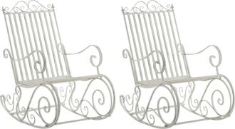 Clp Clp - Set De 2 Mecedoras De Hierro Smilla Blanco Antiguo