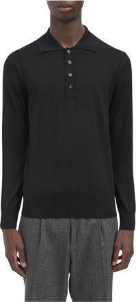Paolo Pecora Maglia Polo in Lana - - Tops - Uomo - Nero - XL