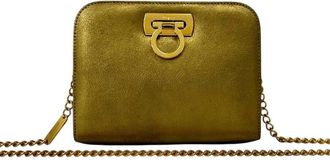 Ferragamo Pre-owned Ferragamo Metallic Leather Gancini Chain Crossbody Ladies NO5WMKOSBE5K97ZL