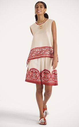 La DoubleJ Palazzo Shorts in Cobra Plac&eacute;e Red at Nordstrom, Size X-Large