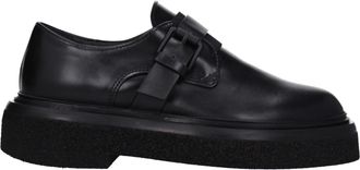Max Mara Zwarte Leren Oxfords En Derbies