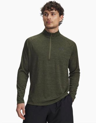 Under Armour Mens Mens Tech.5 Zip Long Sleeve - Green - Size: 34