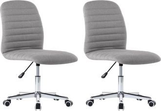 vidaXL Sillas De Comedor 2 Unidades Tela Gris Claro Vidaxl