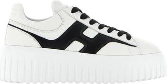 Hogan Gestreept leren sneakers - Dames - Sneakers - Wit - 36 1/2 EU - Leer - Schoenen