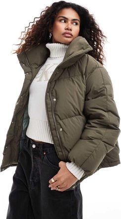 Calvin Klein Jeans Womens relaxed puffer jacket in brown - Black - Size X-Large