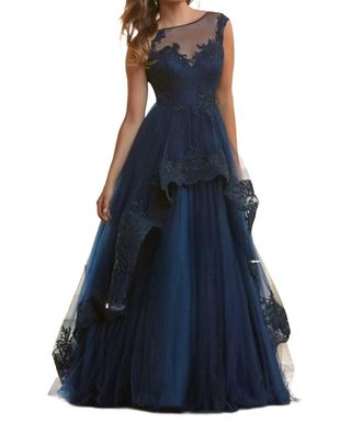 Mac Duggal Magical Ball Gown In Navy
