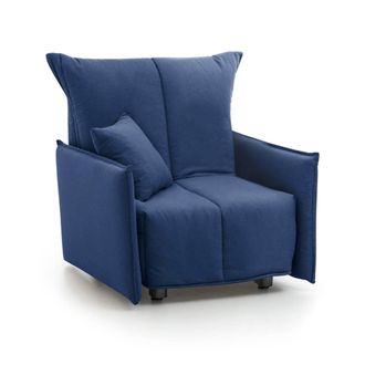 Dmora Sofa Cama Dabari, Sof&aacute; Individual, 100% Made In Italy, Sill&oacute;n De Sal&oacute;n Con Apertura Trolley, En Tela Acolchada, Con Reposabrazos Est&aacute;ndar, Cm 110x90h8