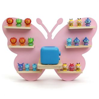 Relaxdays Relaxdays Toniebox shelf, magnetic, for Toniebox & 35 Tonies, butterfly, H x W x D: 45x59x15 cm, pink