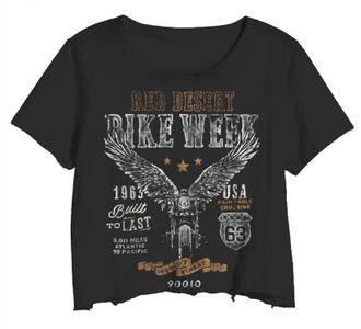 Prince Peter Womens Bike Week Crop Tee In Black