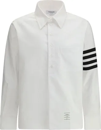 Thom Browne Mens Cotton Shirt With Unique Details White
