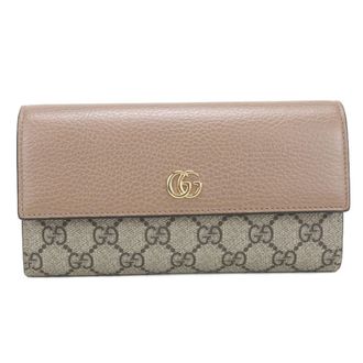 Gucci Beige Pvc Leather Long Wallet (Bi-Fold) (Pre-Owned)