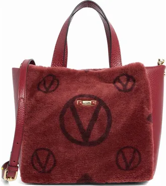 Mario Valentino Genuine Shearling Tote Bag in Mahogany at Nordstrom Rack