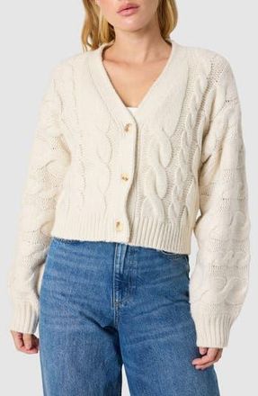 All in Favor Cable Stitch Cardigan in Ivory at Nordstrom Rack, Size X-Large