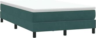 vidaXL Cama Box Spring Sin Colch&oacute;n Verde Oscuro Terciopelo 120x220 Cm Vidaxl