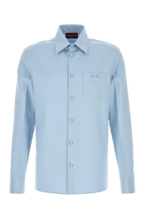 Gucci Pastel Light Blue Tech Panama Shirt