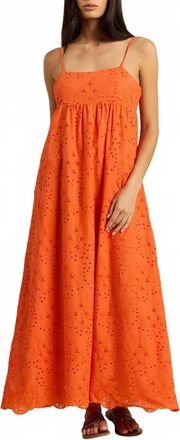 Trovata Mirela Maxi Dress In Vermillion Eyelet