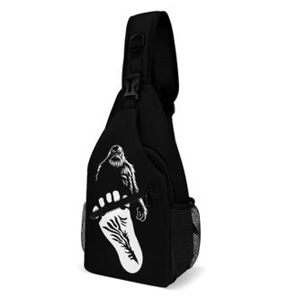 Generic Bigfoot Footprint Unisex Shoulder Bags Casual Crossbody Chest Bag Sling Backpack for Hiking Cycling Travel