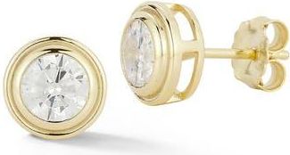 Glaze Jewelry Round Cut Cubic Zirconia Stud Earrings in Gold at Nordstrom Rack