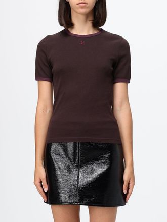Courr&egrave;ges Slim Fit Cotton T-Shirt with Tone-on-Tone Logo