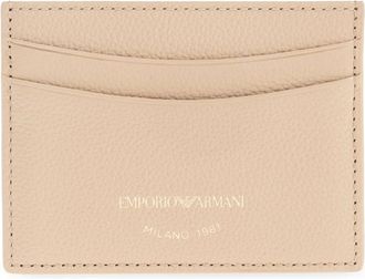 Emporio Armani Wallets & Cardholders, female, Pink, Size: ONE SIZE Tumbled Leather Card Holder