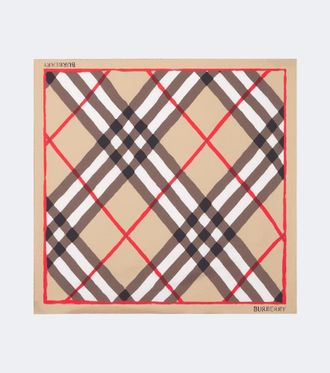 Burberry Foulard Burberry Check in popeline di seta