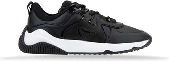 Hogan Leren High-Top Sneakers met Stoffen Inzetstukken - Dames - Sneakers - Zwart - 36 EU - Schoenen