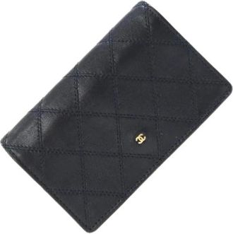 Chanel Pre-owned Card Case - Dames - Vintage Accessoires - Zwart - ONE Size - Leer - Vintage