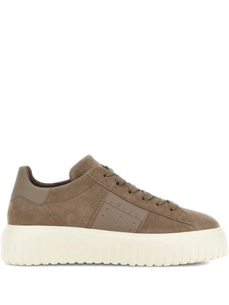 Hogan H-Stripes panelled sneakers - Brown