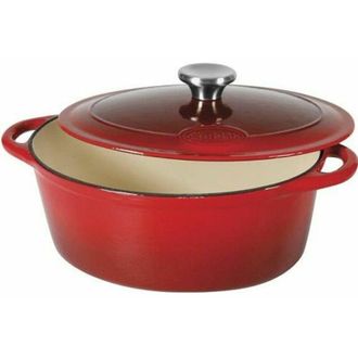 Sitram 710841 - Casseruola in ghisa, Colore rosso e panna, 36 x 28 x 14 cm