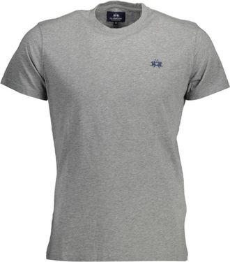 La Martina Cotton T-shirt met ronde hals - Heren - T-shirts - Grijs - M - Katoen - Tops