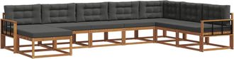 vidaXL Conjunto De Sof&aacute;s De Exterior 8 Uds. Natural Y Antracita Vidaxl