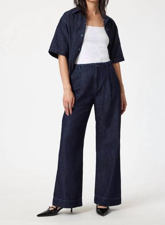 Mavi Pera Pleated Wide Leg Jeans In Rinse Denim