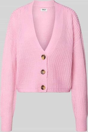 Only Regular Fit Strickjacke mit einreihiger Knopfleiste Modell CAROL NICE in Rosa, Gr&ouml;&szlig;e XL